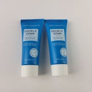 Lot Of 2-Double Down Port Products Face Cleanser Exfoliating Mask .33floz/10ml